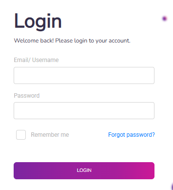 A screenshot of a login form